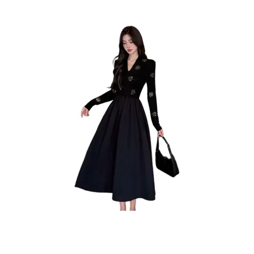 VENICEW Длинное платье с длинными рукавами женское