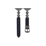 Чёрный, звёзды, готический, синий ремешок