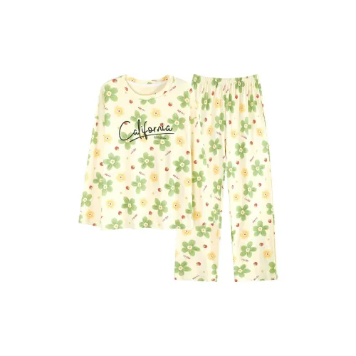 Aidai Кремовый Абрикос Женские Пижамные Комплекты