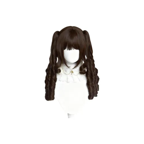 Sweet Pillow House Перука Лолита Длинная Кудрявая Темно-Коричневая Элегантная Винтажная Роман Буф HOLDER Перука Лолита Высокотемпературная Пряжа