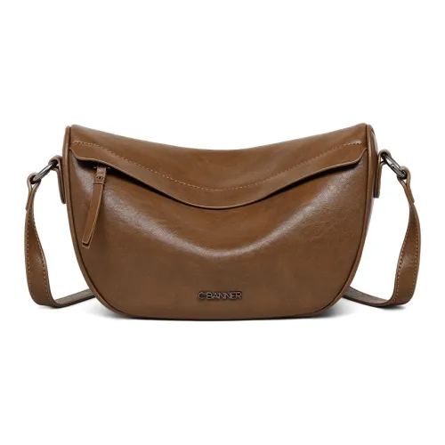C°BANNER Коровья кожа Сумка через плечо Средняя Женская Коричневая