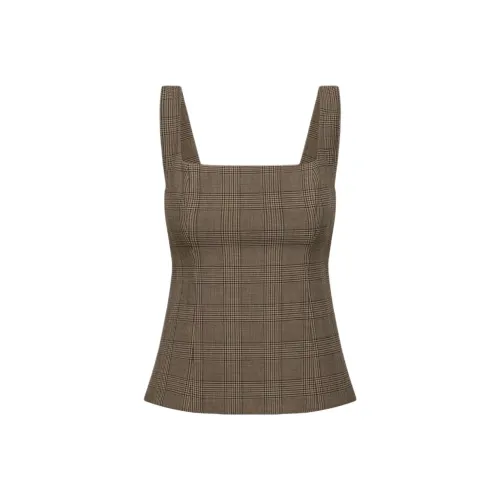 Aritzia Tyson Chk Коричневый Тауп Коричневый серый Коричневый Женские Майки