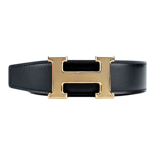 HERMES Ремни из коровьей кожи женские черные ширина 3,2 см