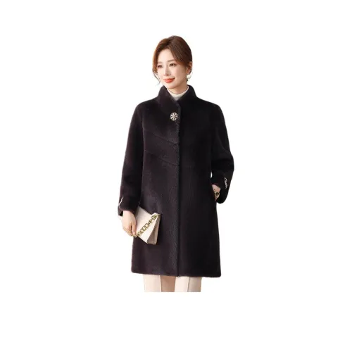 H YXIANG Бархат Feel Пальто Женское