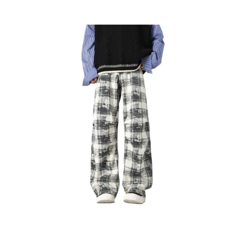 IXXPD Blue Plaid Unisex Jeans IXXPD Синий Клетчатый Унисекс Джинсы