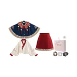 Синий пальто + рубашка + короткая юбка (с бесплатным ободком)