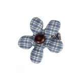 Заколка для волос синего цвета в клетку