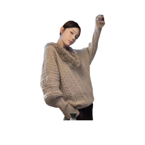 Langqing Цветок Верблюжий цвет Подарочный комплект с Qing Бренд Наклеенный Женские Трикотаж