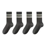 [Носки Crew 4 пачки] 4 темно-серых
