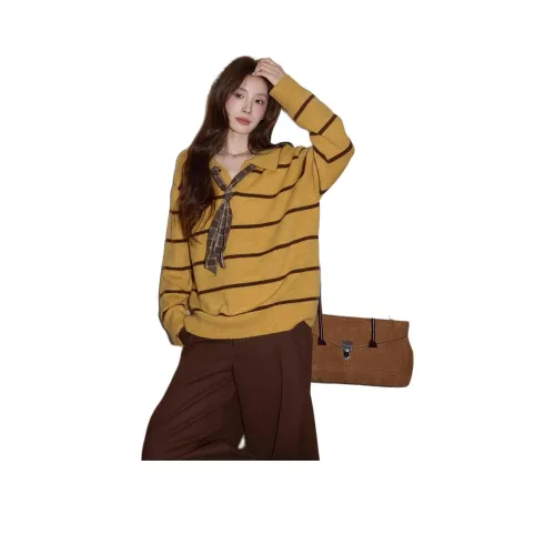 VENICEW Желтый с V Бренд Наклейка Женские Трикотаж