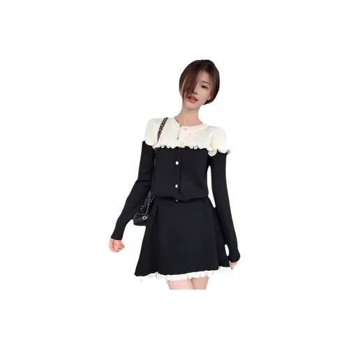 MDEHT Черный Женские Комплекты с Юбкой