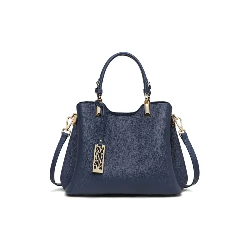 PT'SON Коровья кожа Одно плечо Сумка Обычный Женский Темно-синий