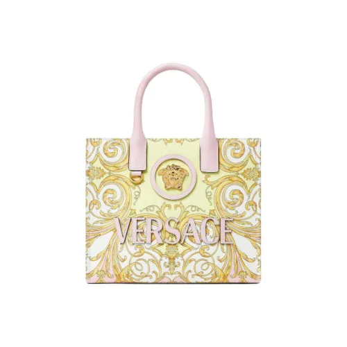 VERSACE La Medusa Хлопок Сумка Маленькая Женская Розовая и Золотая