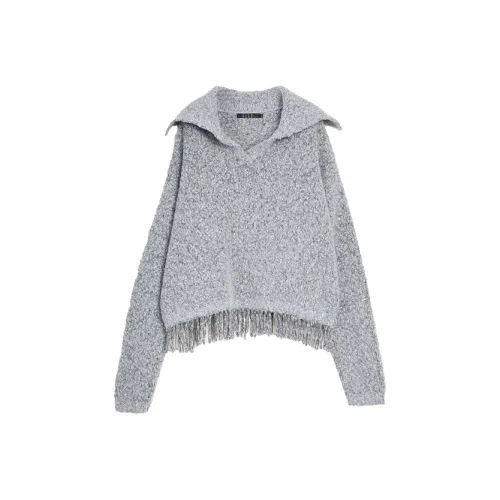 ELLE Серый Синий Женский Свитер