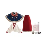 Пальто + Рубашка + Юбка (Бесплатный ободок включен)