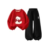 [Thickened и с флисовой подкладкой] Элегантный Babu Красный + HU Длинный крючок и петля Babu K Черный