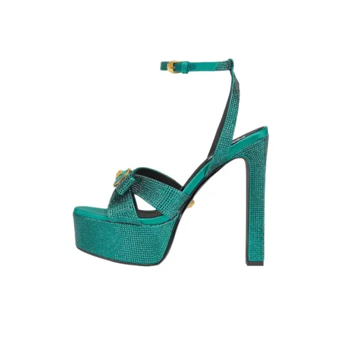 VERSACE Gianni Веер Sizhe Лента One Ремень Сандалии 14 см Женские Сине-зеленый