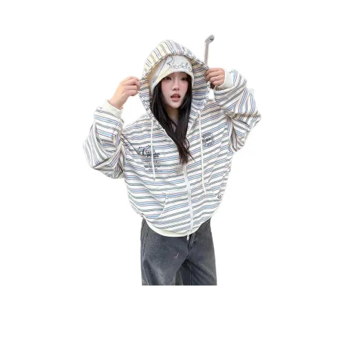 VENICEW Светло-абрикосовый с полосами включает бренд VENICEW наклейка женские свитшоты