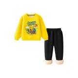 [Thickened Sherpa] Желтый Черный Комплекты Одежды