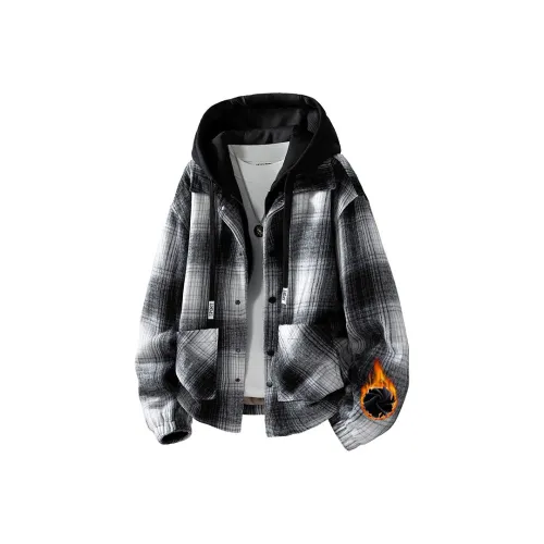 ZUOAN Черный Белый Клетка Мужской Пуховик