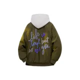 Армейский зеленый хлопковый пуховик (утепленный)