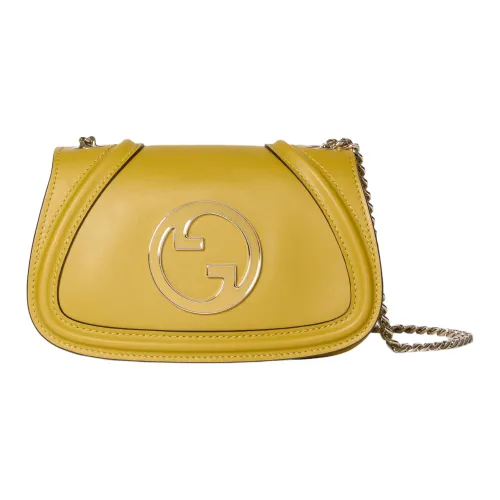 GUCCI Blondie Кожа Плечевая сумка Маленькая Женская Горчично-желтая