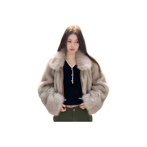 MDEHT Серебристо-серый Утеплённый Подкладка Женские Бархатные Куртки