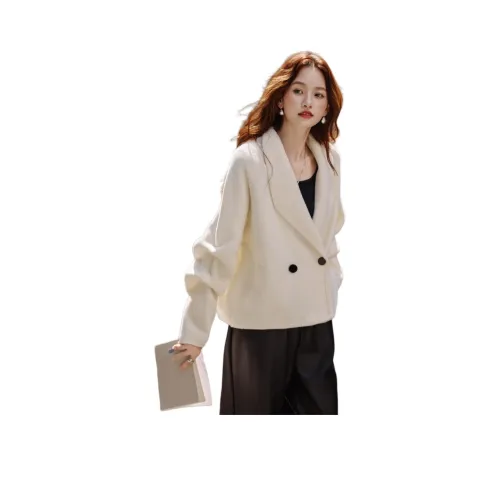 SHANGJING Бежевый Женский Короткий Пальто