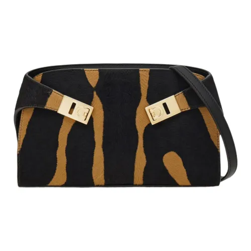 Ferragamo Hug Пони Кожа Сумка через плечо Мини Женская Черная