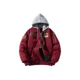 Бордовый Зимний Утеплённый с капюшоном, съемный