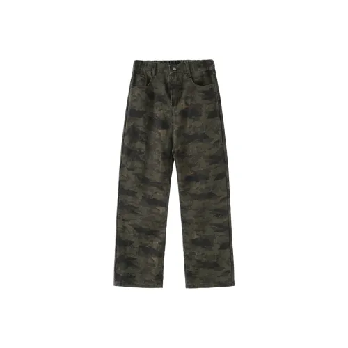 GANGZAI Камуфляж Унисекс Джинсы