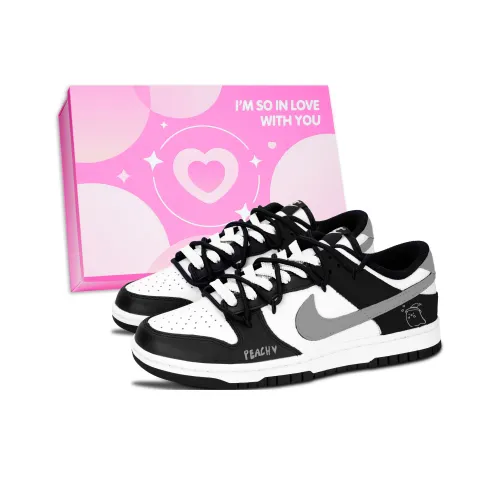 Nike Dunk Черный Белый Мир Призрак Устойчивые к истиранию низкие скейтбординговые кроссовки унисекс серый