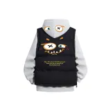 Комплект одежды (Темно-синий синий флисовый свитшот + Двусторонний черный утолщенный жилет)