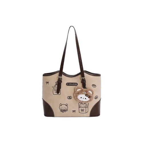 NOMK ПУ (полиуретан) Сумка через плечо Женская Молочно-чайный