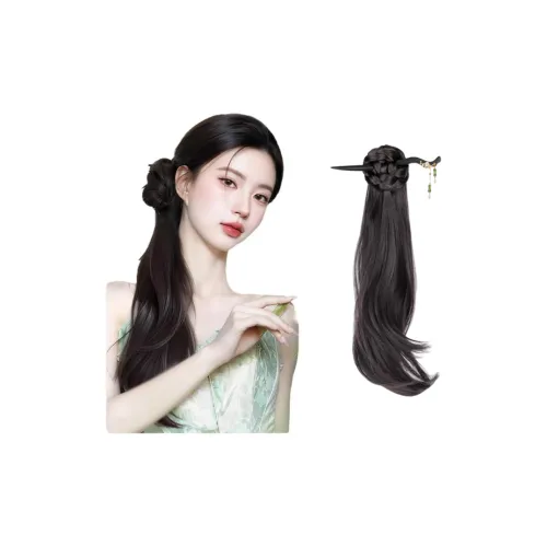 QIYEXUE Перука с низкой хвостик Новый китайский стиль Имитация волос Ancient Стиль Позиционирование Боковая сторона Низкая косичка