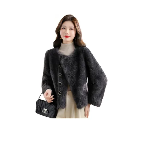 H YXIANG Бархат Feel Пальто Женское