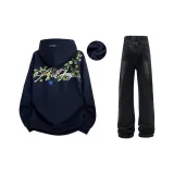 Темно-синий [Тяжелый, утолщенный и с флисовой подкладкой] + черный