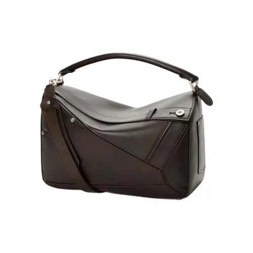 LOEWE Совместное издание Пазл Блестящий Коровья кожа Сумка Большой Женские Винтажный коричневый