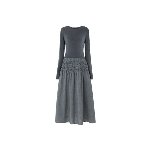 SOON FLOWER Длинное платье с длинными рукавами женское