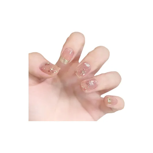 T Z Осень и зима Атмосфера Кошка's Eye Золотой False Nail Короткий Квадрат Короткий LADDER Телесный Smudge Coquette