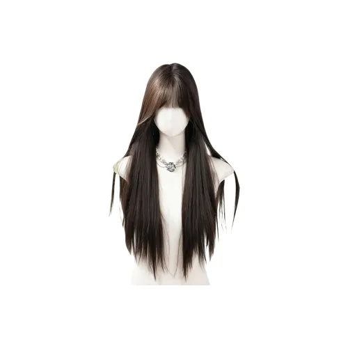 GLUNA First Love White Moonlight Черный длинный Straight Женская парик Высокая температура Пряжа