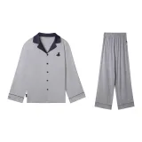 Колье-ожерелье из серого и синего вереска