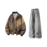 Кофейные синие штаны