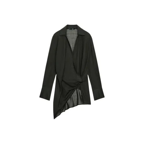 ZARA Collaboration ZW Series Темно-хаки Женские Рубашки