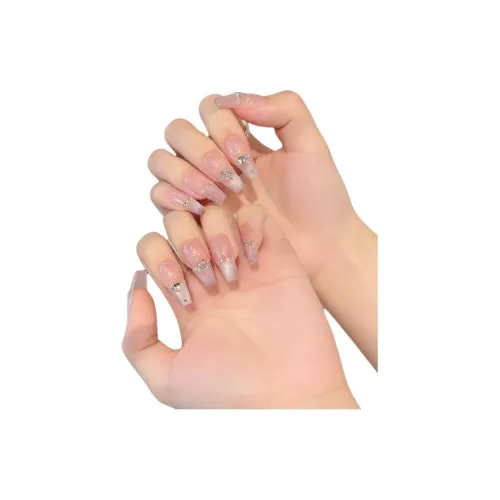 Gentle Welcome Прозрачный Таро Фиолетовый Лоза Кошачий глаз False Nail Средний LADDER Телесный Фиолетовый Smudge Coquette