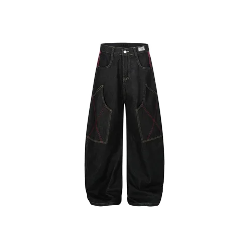 W7H1 Черный Унисекс Джинсы