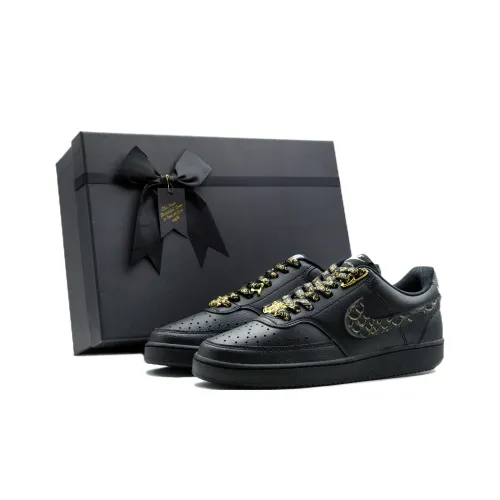 Nike Court Vision 1 Темный Золотой Рыцарь Обсидиан Коробка Устойчивые к износу Низкие Скейтборд Кроссовки Унисекс