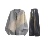 Серый + Темно-серый с флисовой подкладкой K [Улучшенная термическая изоляция]