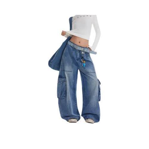 NEVER RULE Синий Унисекс Джинсы