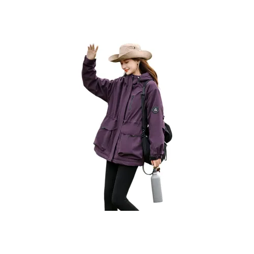 SHANGJING Темно-красный фиолетовый женский куртка